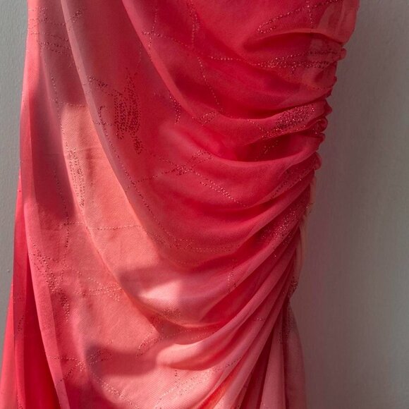 00s Draped Pink Formal Dress (M) - Picture 6 of 6